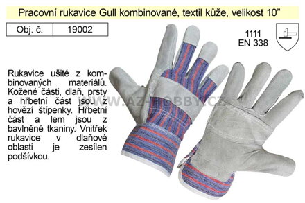 Pracovní rukavice kombinované Gull vel. 10"