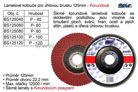 Kotouč lamelový Magg korundový 125mm  P80