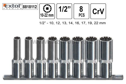 Gola ořechy Multilock 1/2" sada 8 kusů 10-22mm