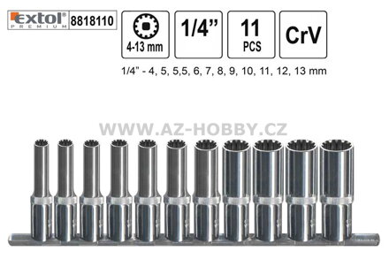 Gola ořechy Multilock 1/4" sada 11 kusů 4-13mm