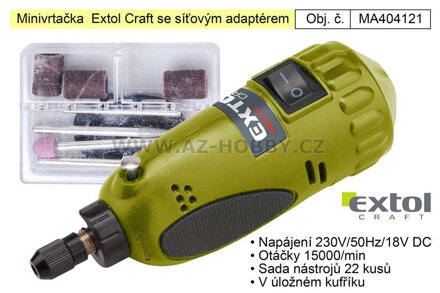 Minivrtačka  Extol Craft 404121 se síťovým adaptérem