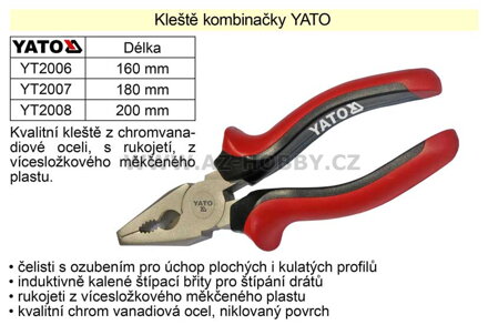 Kleště  YATO kombinačky 180mm