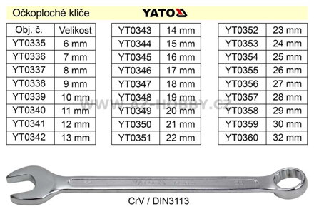 Očkoplochý klíč   Yato 30mm CrV