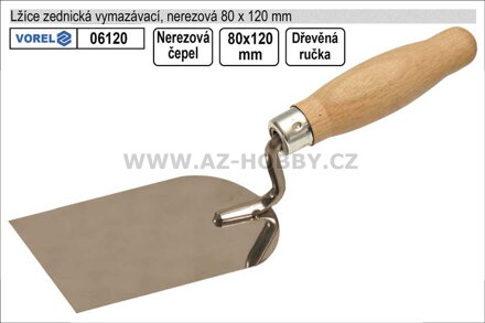 Lžíce zednická vymazávací nerezová 80x120mm