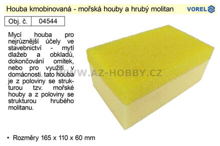 Houba kobinovaná se strukturou mořské houby a hrubého molitanu 165x110x60mm