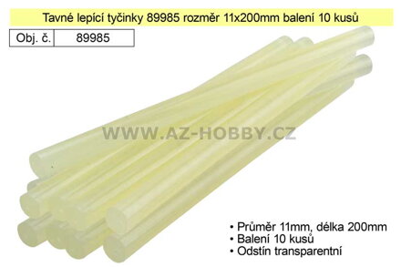 Tavné lepící tyčinky 89985 rozměr 11x200mm balení 10 kusů