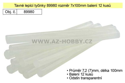 Tavné lepící tyčinky 89980 rozměr 7x100mm balení 12 kusů