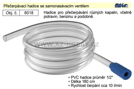 Přečerpávací hadice se samonasávacím ventilem