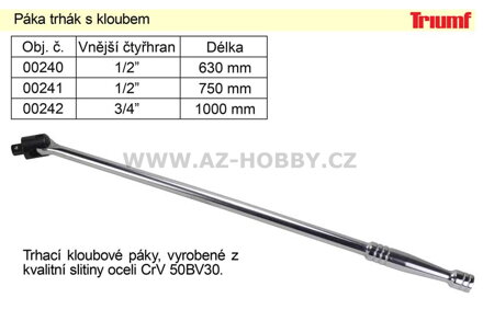 Páka trhák s kloubem 3/4" délka 1000mm 100-00242