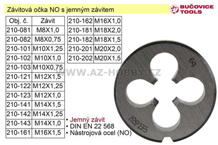 Závitové očko M10x1,0 NO jemný závit