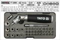 Gola sada YATO 42 dílů 1/4" s koubovou ráčnou a nástrčnými klíči a bity. YT-2806