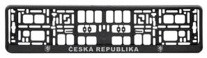 Černá podložka pod SPZ s 3D chromovaným nápisem Česká Republika