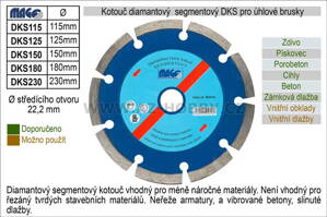 Kotouč diamantový segmentový pro úhlové brusky DKS125
