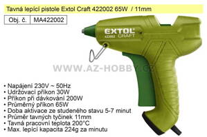 Tavná lepící pistole Extol Craft 422002 65W  / 11mm