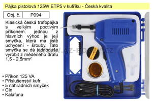 Pájka pistolová 125W ETP5 v kufříku - Česká kvalita
