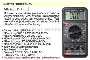 Multimetr Range RE92A