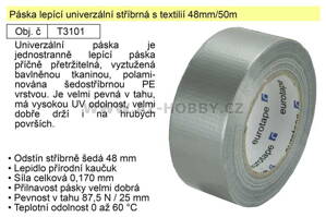 Páska lepící univerzální stříbrná s textilií 48mm/50m