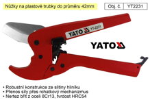 Nůžky na plastové trubky do průměru 42mm Yato