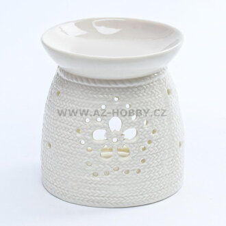 Lampa aroma porcelán 11cm  KNIT bílá
