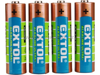EXTOL ENERGY Tužkové baterie AA 1,5V (LR6) alkalické, balení 4ks