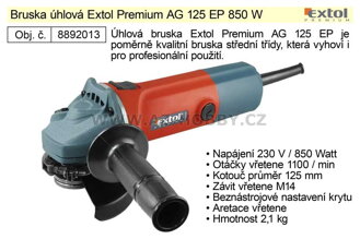 Bruska úhlová Extol Premium AG 125 EP 125mm 850 W