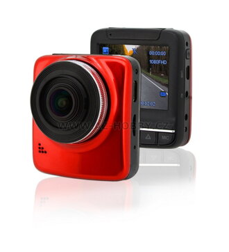 Kamera do auta Full HD 2,4" červená s GPS