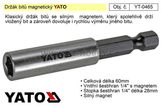 Držák bitů magnetický Yato YT-0465