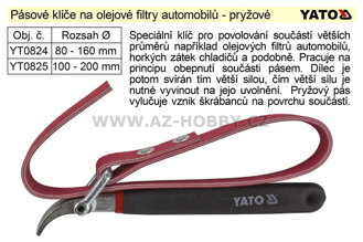 Pásový klíč na olejové filtry 100 - 200 mm Yato