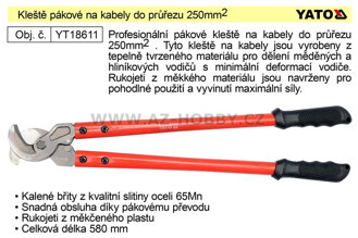 Kleště pákové na kabely do průměru 250mm2