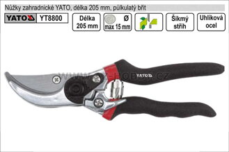 Nůžky zahradnické YATO 205mm půlkulatý břit