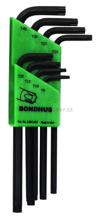 BONDHUS TLX 8 Profi sada L klíčů TORX T9-T40, 8ks