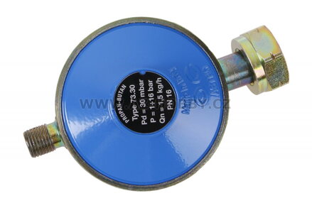LPG regulátor tlaku plynu 30 mBar, redukční ventil, pro nízkotlaké vařiče