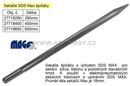 Sekáč  SDS MAX špičák délka 400mm