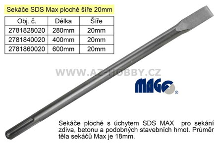 Sekáč  SDS MAX plochý 20x400mm