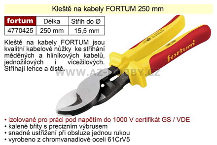 Kleště na kabely Fortum 240 mm