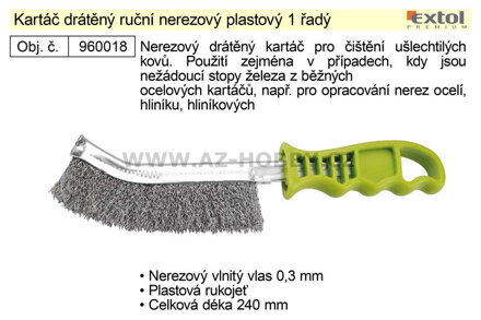 Kartáč drátěný ruční nerezový plastový 1 řadý