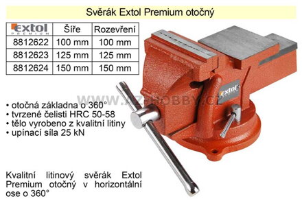 Svěrák Extol Premium otočný 150 mm