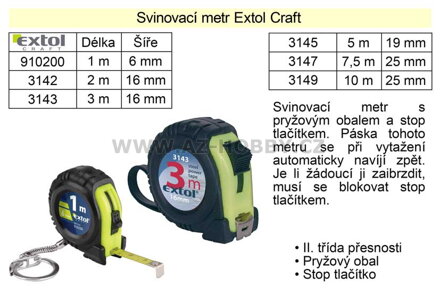 Metr svinovací Extol Craft délka  3 m