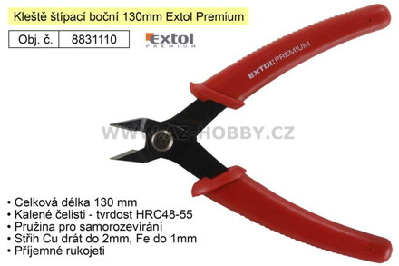 Kleště štípací boční 130mm Extol Premium pro jemnou elektroniku