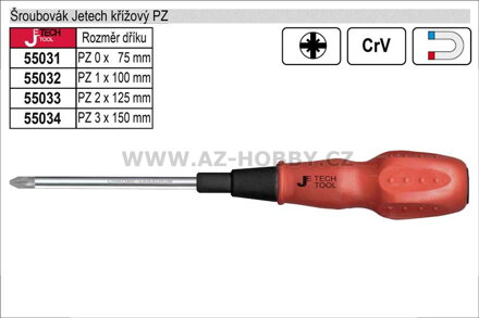 Šroubovák Jetech, křížový PZ 2x125mm