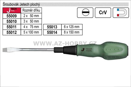 Šroubovák Jetech, plochý 2x50mm