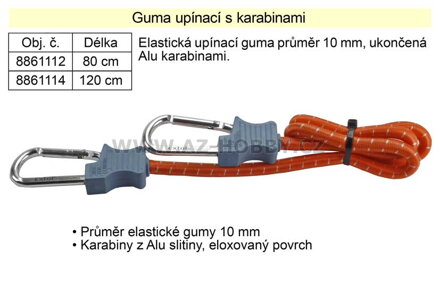 Guma upínací s karabinou  délka 120cm