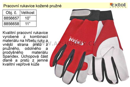Pracovní rukavice kožené pružné velikost 11"