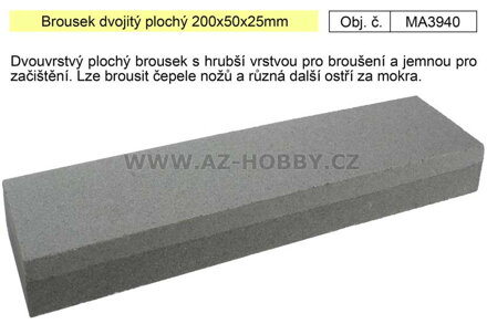 Brousek dvojitý plochý 200x50x25mm