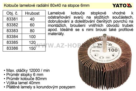 Kotouč lamelový radiální na stopce 80x40  P-40