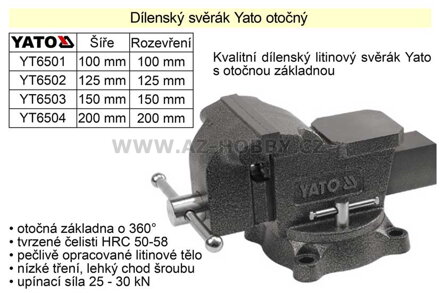 Svěrák  YATO otočný 150 mm