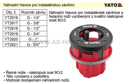 Náhradní hlavice 5/4" pro instalatérskou závitnici