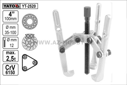 Stahovák  YATO 3-ramenný šíře ramen 100mm délka 100mm