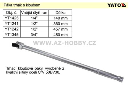 Páka trhák s kloubem 3/4" délka  450mm