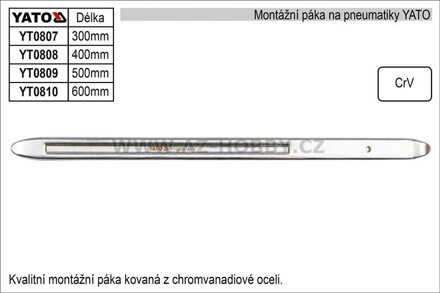 Montážní páka YATO délka 600mm